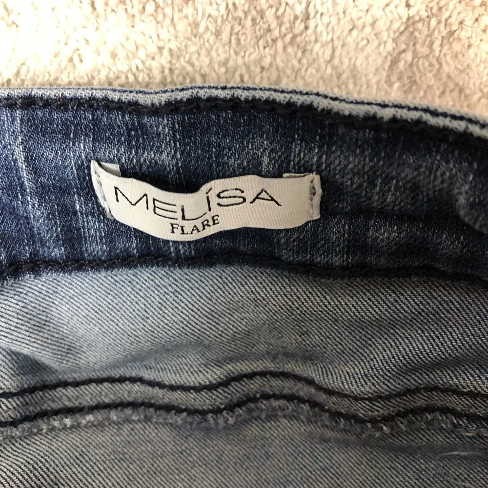 Sofia jeans women's 18 blue denim‎ Melisa flare distressed stretch